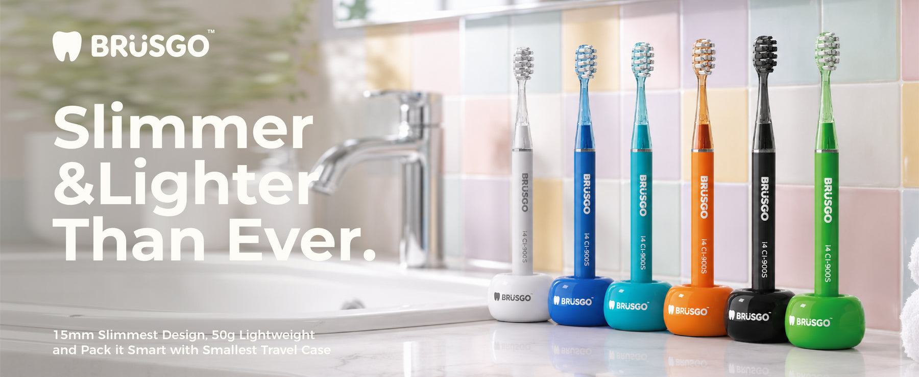 BRUSGO i4 sonic electric toothbrush feature banner 1
